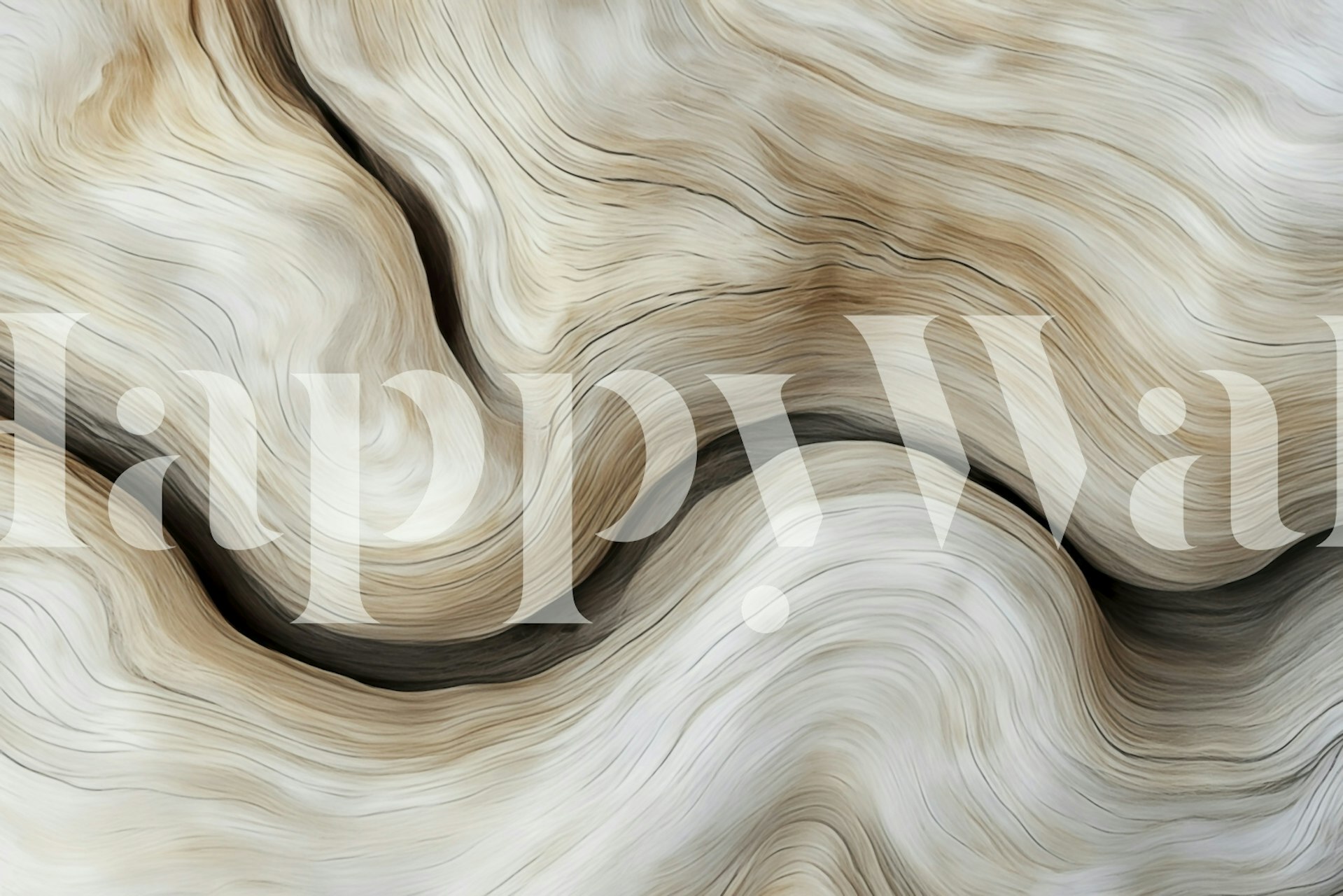 Wooden swirl pattern in beige and cream tones wallpaper