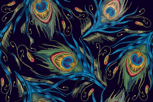 Floral Peacock Feathers