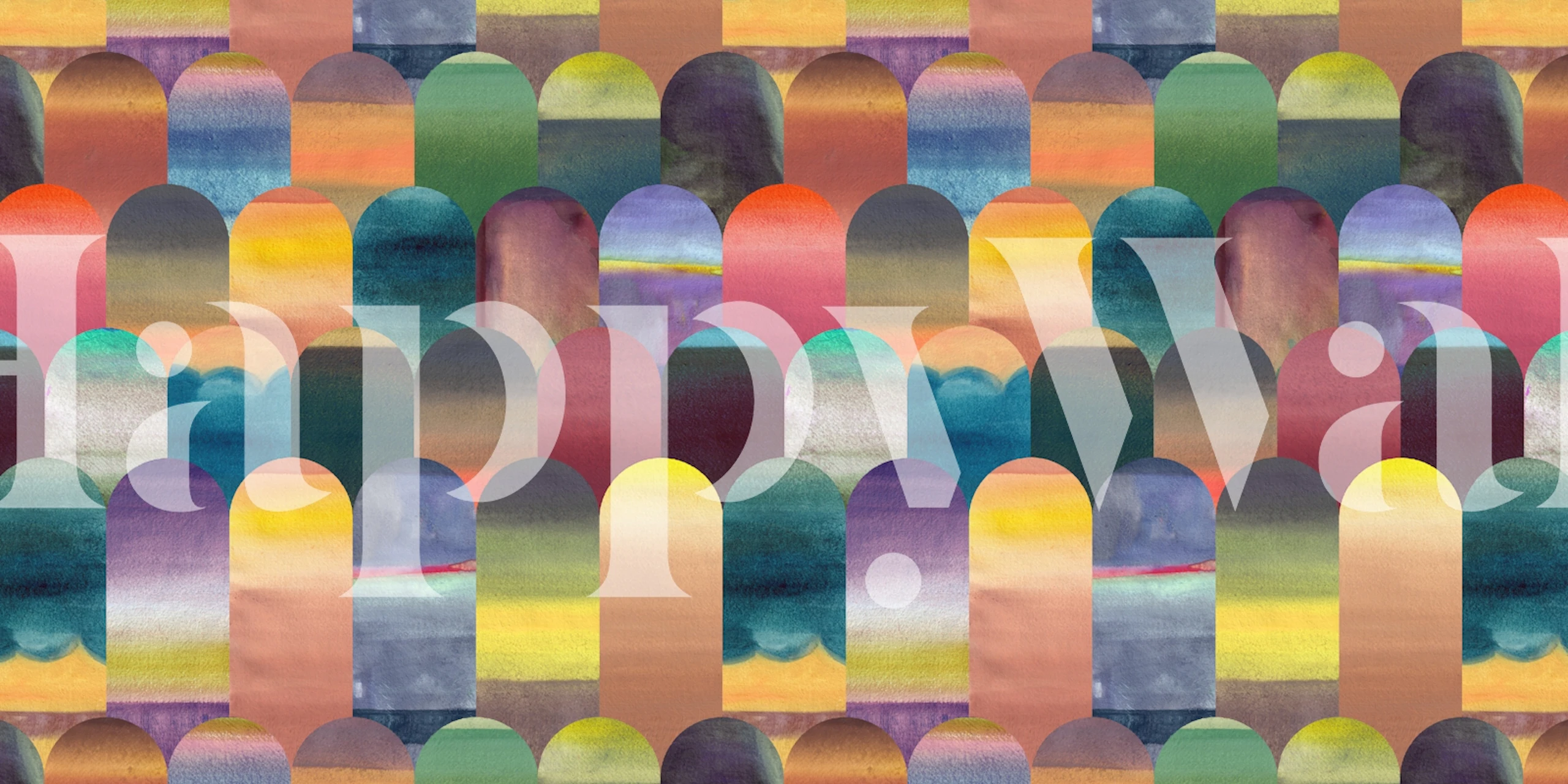 Colorful Arc Mosaic wallpaper in a room