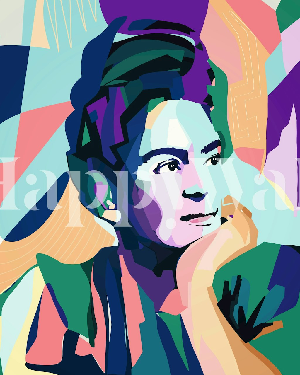 Barevná tapeta Mexican Portrait Study v místnosti