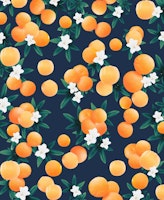 Orange Twist Flower Night 2 tapete