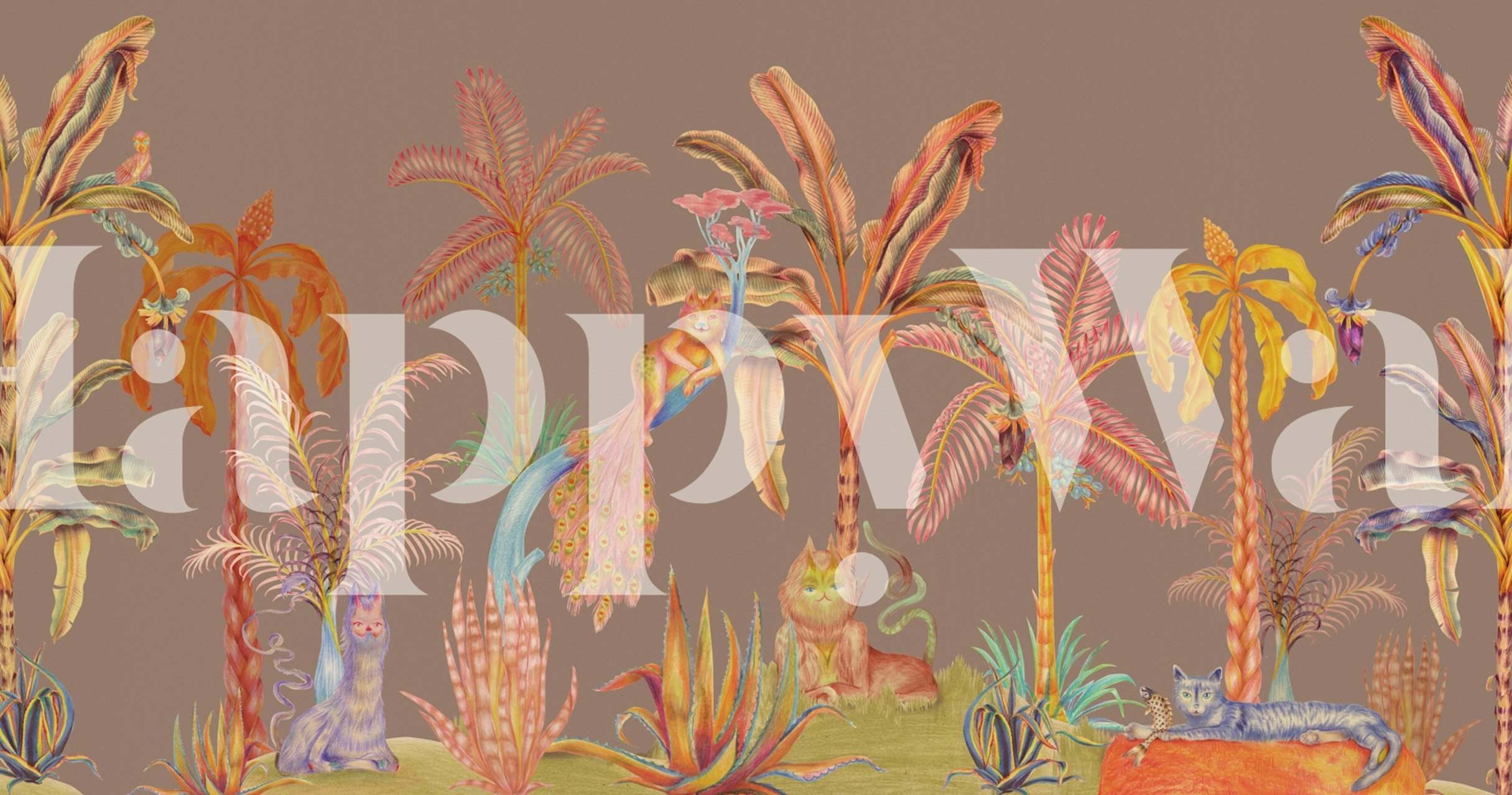 Magic of the Jungle Cats Tapetdesign