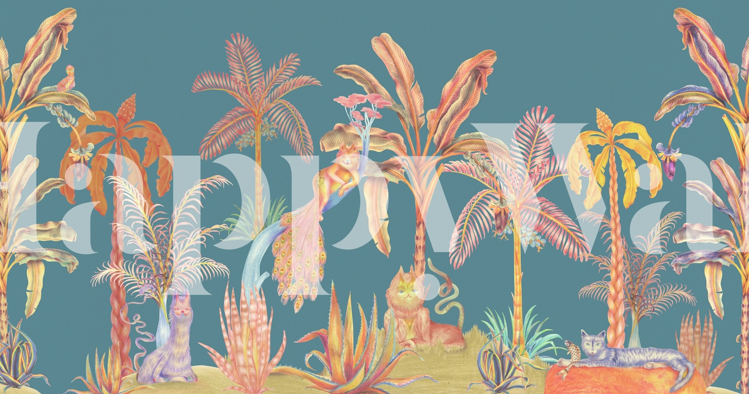 Colorful Cats Oasis tapeta v pokoji