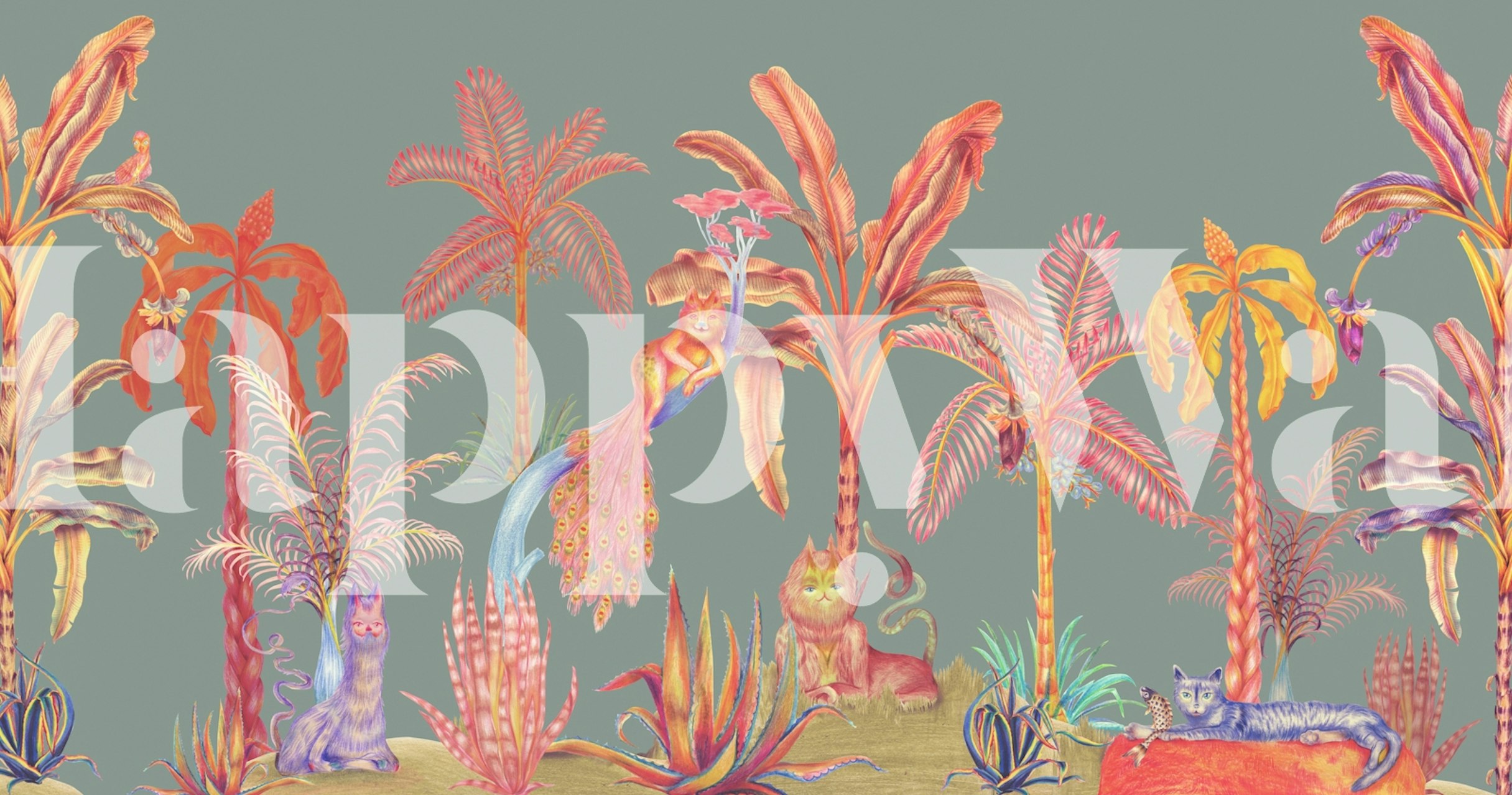 Whimsical Forest Creatures Tapete in einem Raum