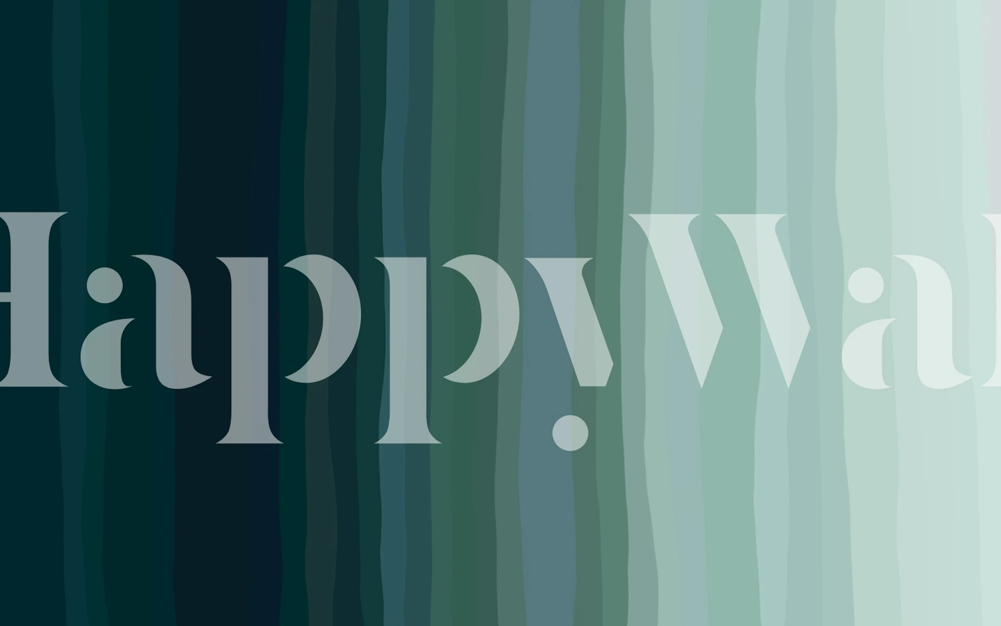 Teal and green striped ombre wallpaper