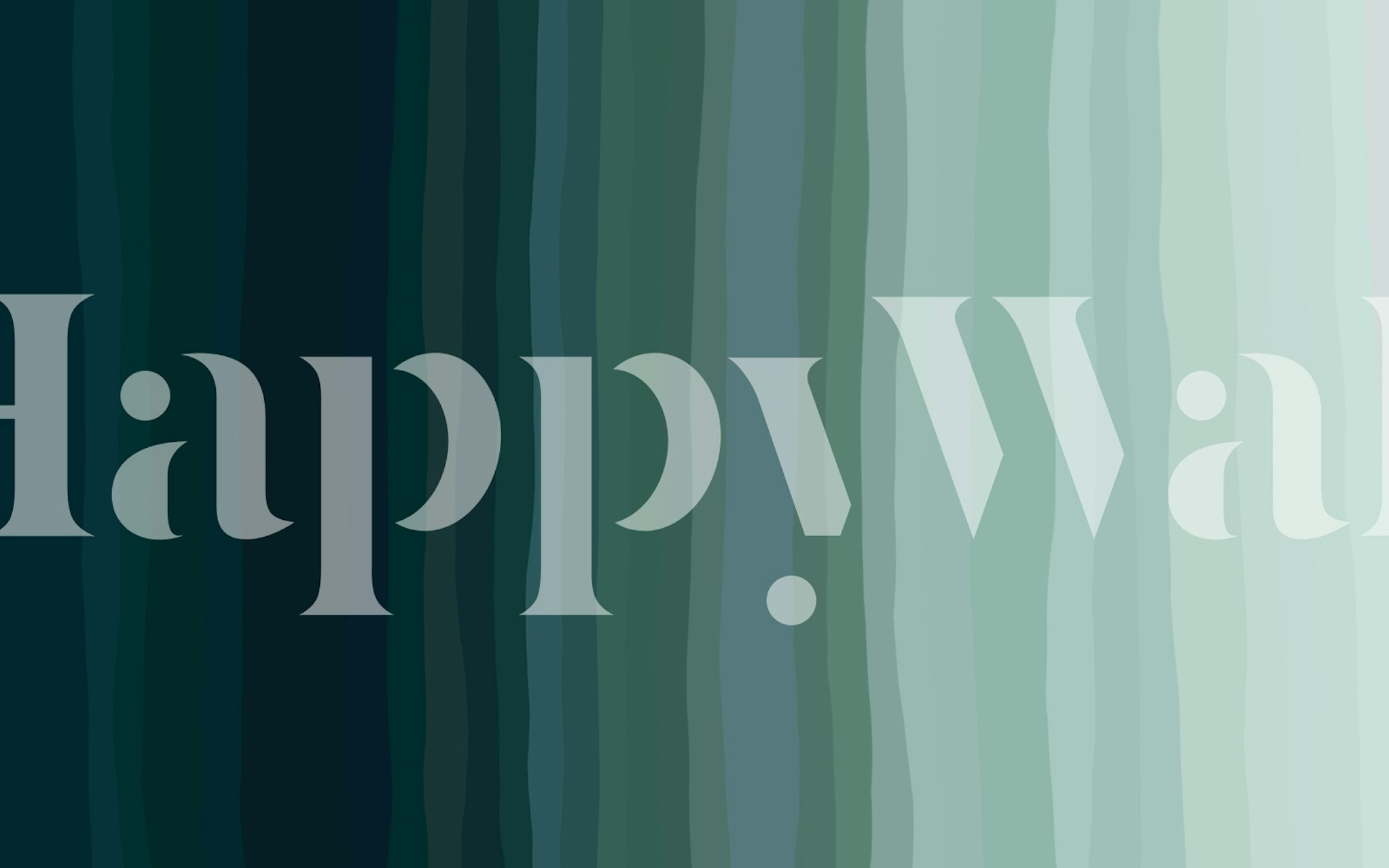 Teal and green striped ombre wallpaper