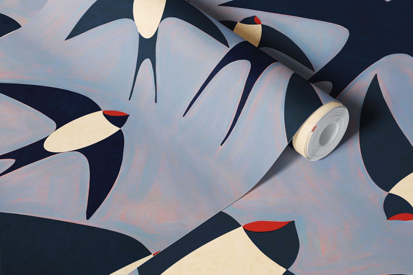 Swallows flying wallpaper roll