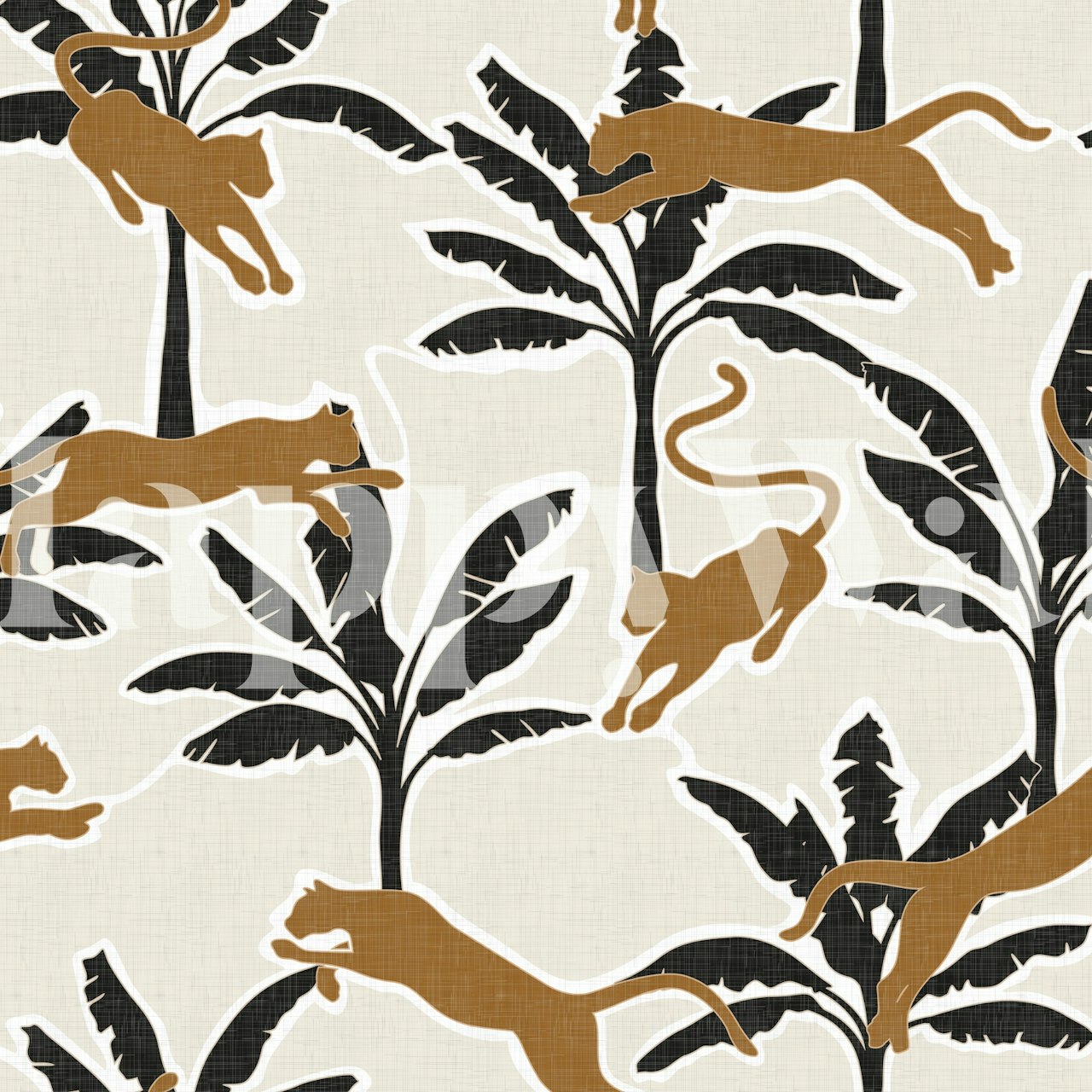 Leoparder og palmer Peaceful Jungle WM i et rum