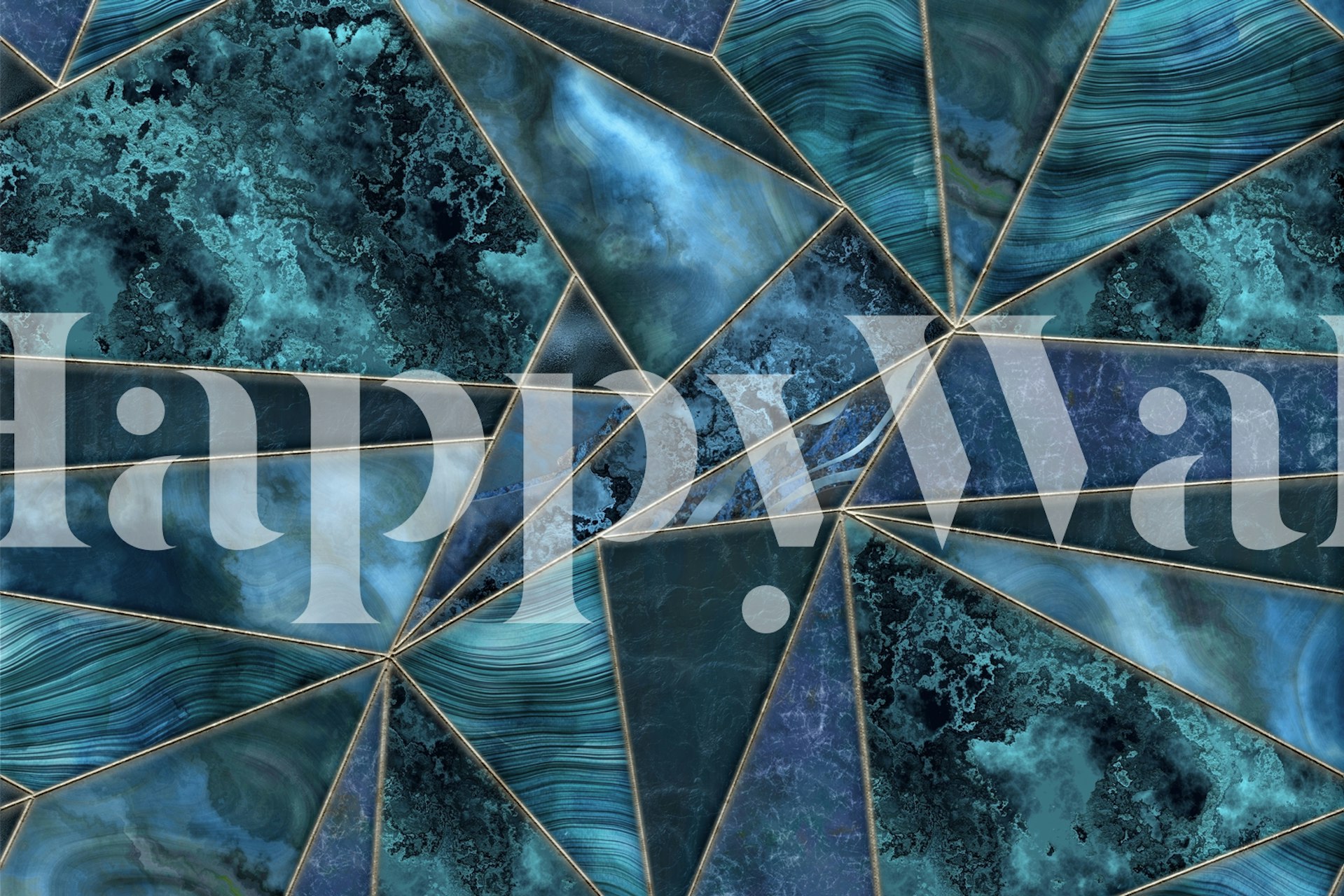 Stained Glass Gemstone Marble papel de parede em um quarto