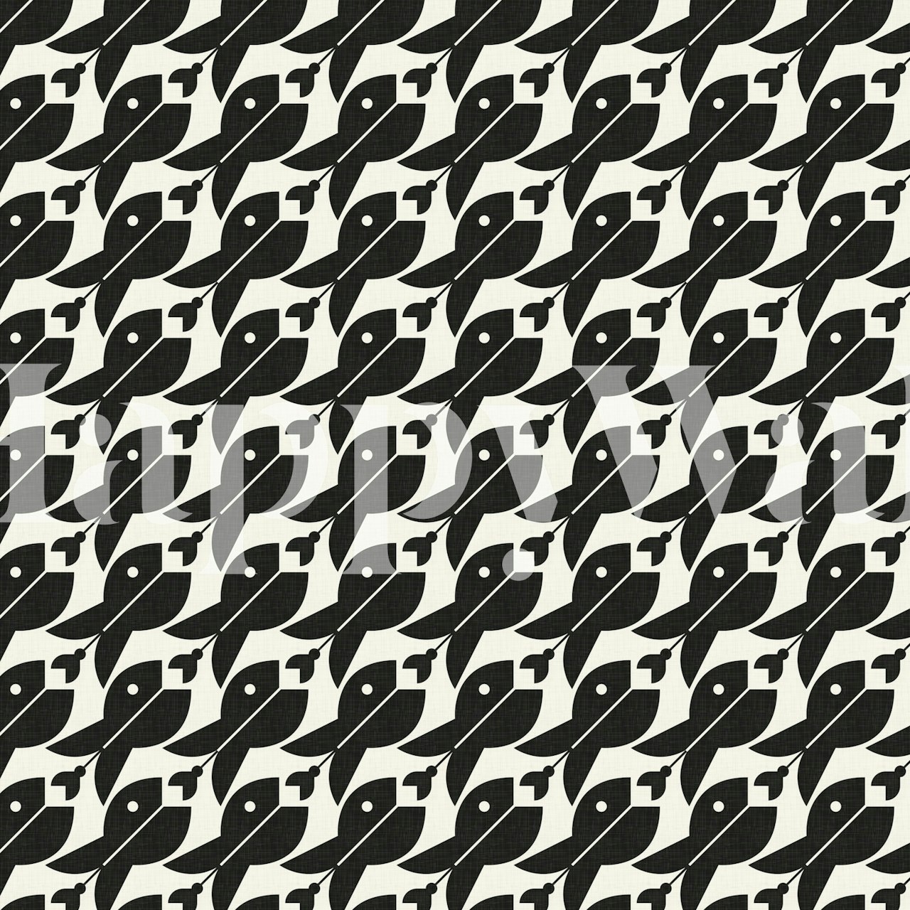 Black and white fish pattern wallpaper