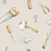 Rustic Tool Collection on Beige tapete