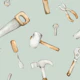 Charming Carpenter Tools on Green