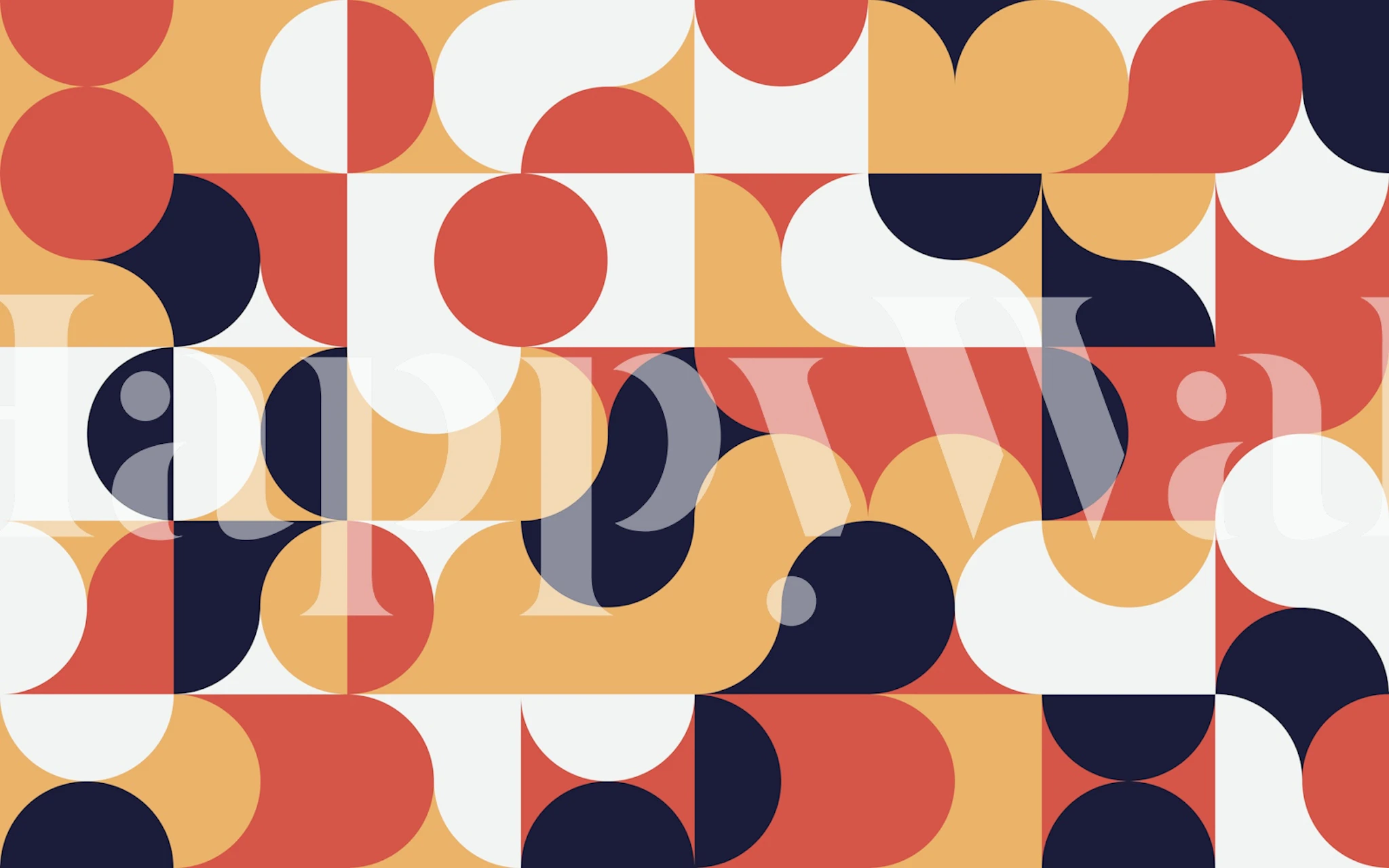 Bauhaus Graphics wallpaper in a modern room