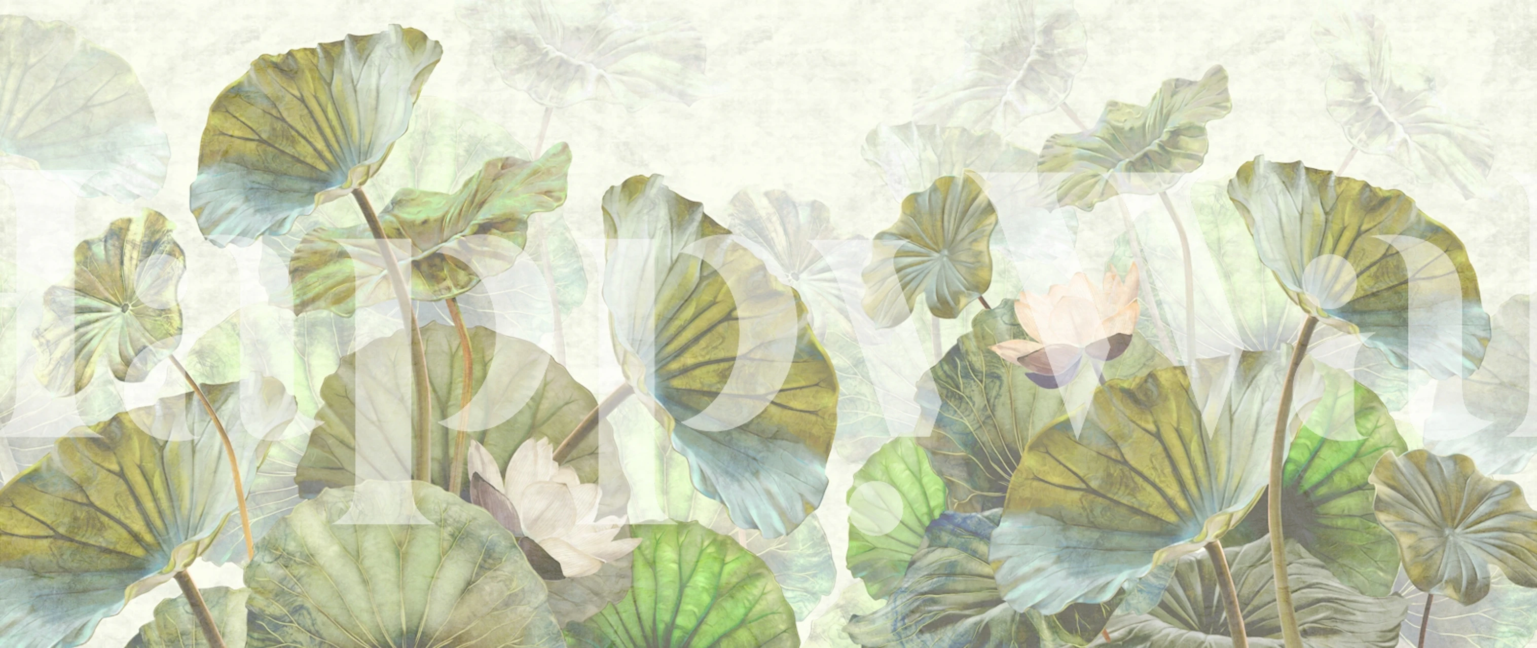 Lush Lotus Leaves tapeta w aranżacji pokoju