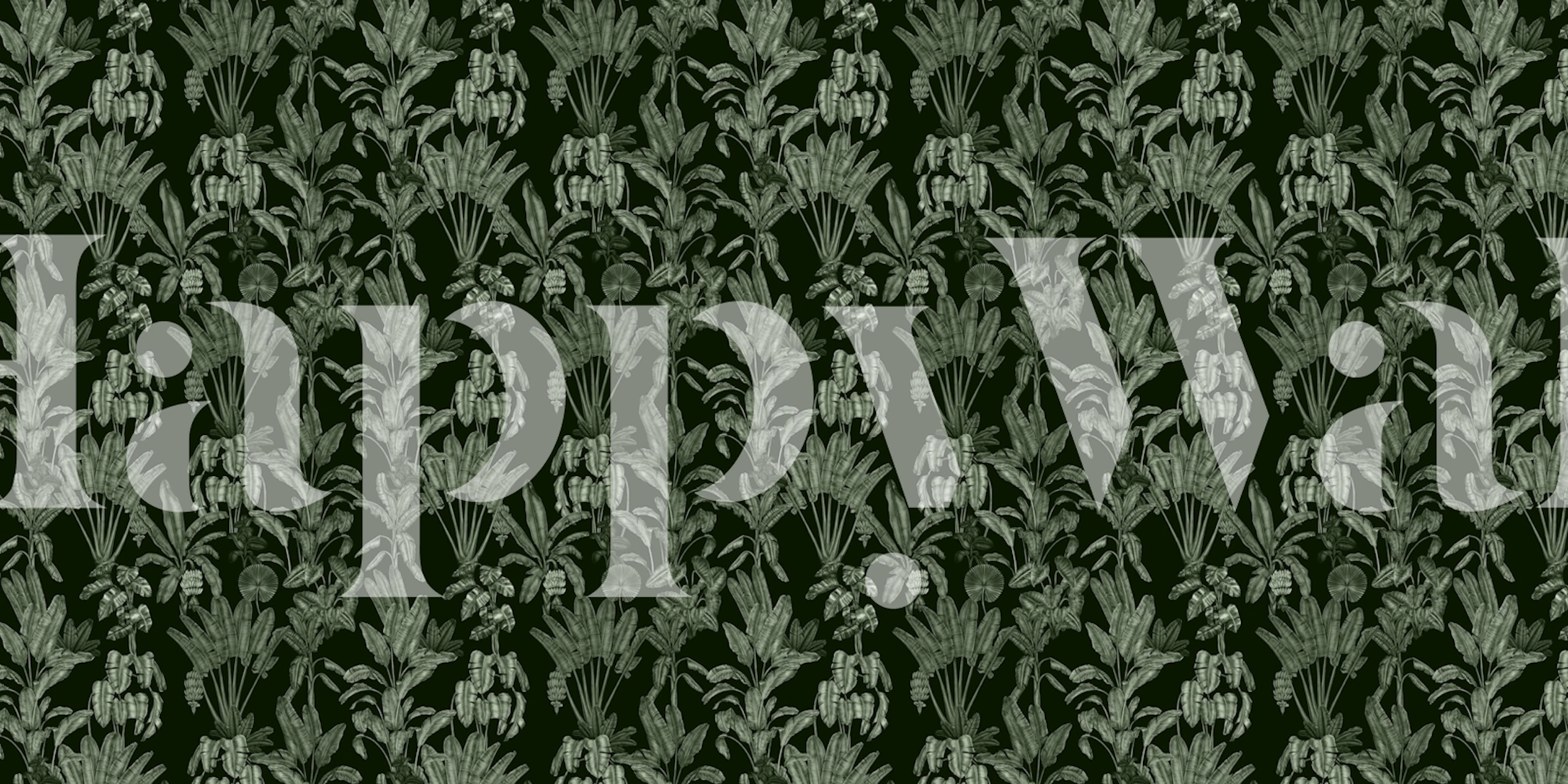Lush jungle greens monotone wallpaper pattern