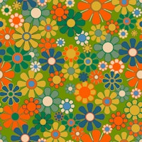 Retro Garden 70s Vibes Groovy Floral Pattern ταπετσαρία