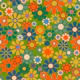 Retro Garden 70s Vibes Groovy Floral Pattern