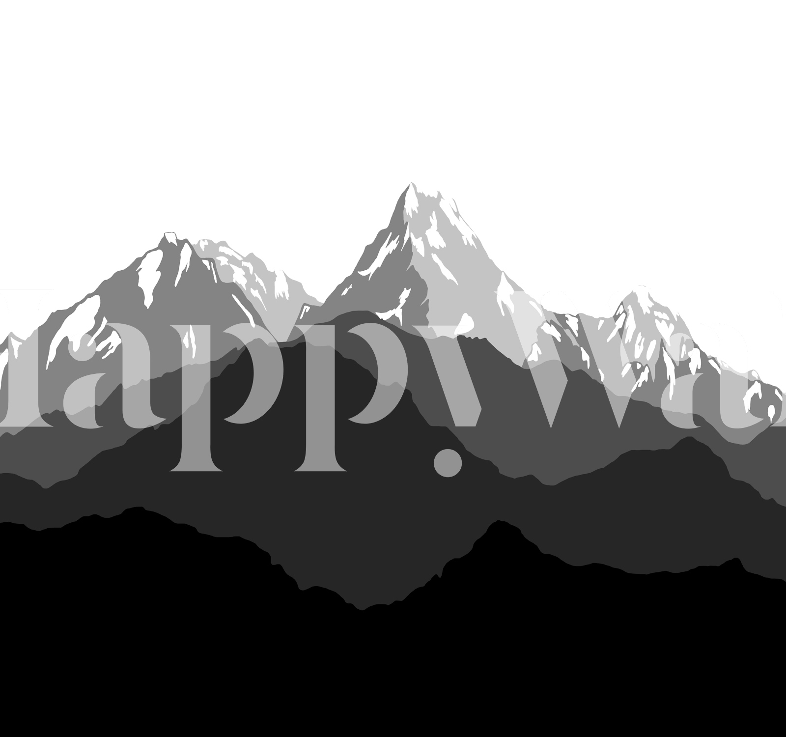 Silhouette Of Snowy Mountains Tapet - Silhuett Av Snøkledde Fjell Tapet, image size:1600x1500