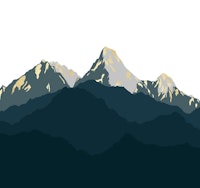 Blue and golden mountains silhouette ταπετσαρία