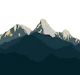 Blue and golden mountains silhouette