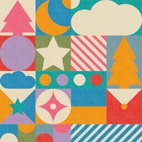 MCM Holiday Shapes Vintage Christmas No.01 WM wallpaper