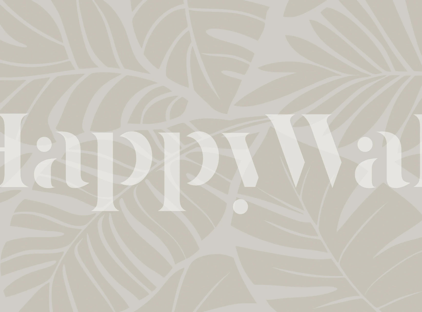 Leafy design in warm neutral beige tones wallpaper