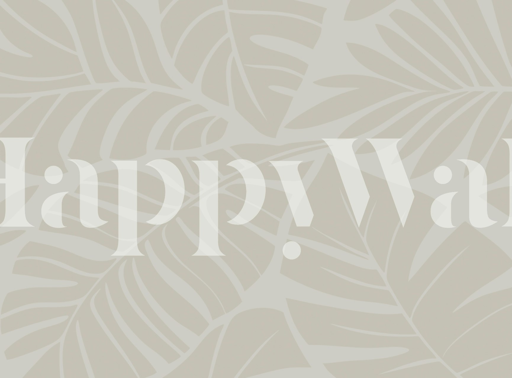 Leafy design in warm neutral beige tones wallpaper