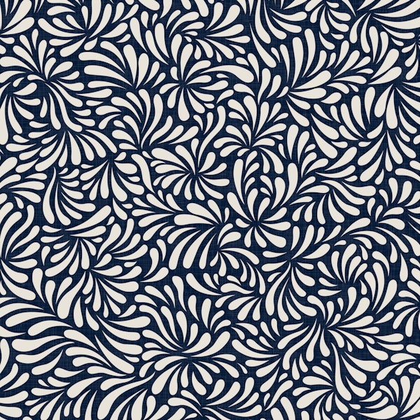 Abstract Petals on Navy Blue WM