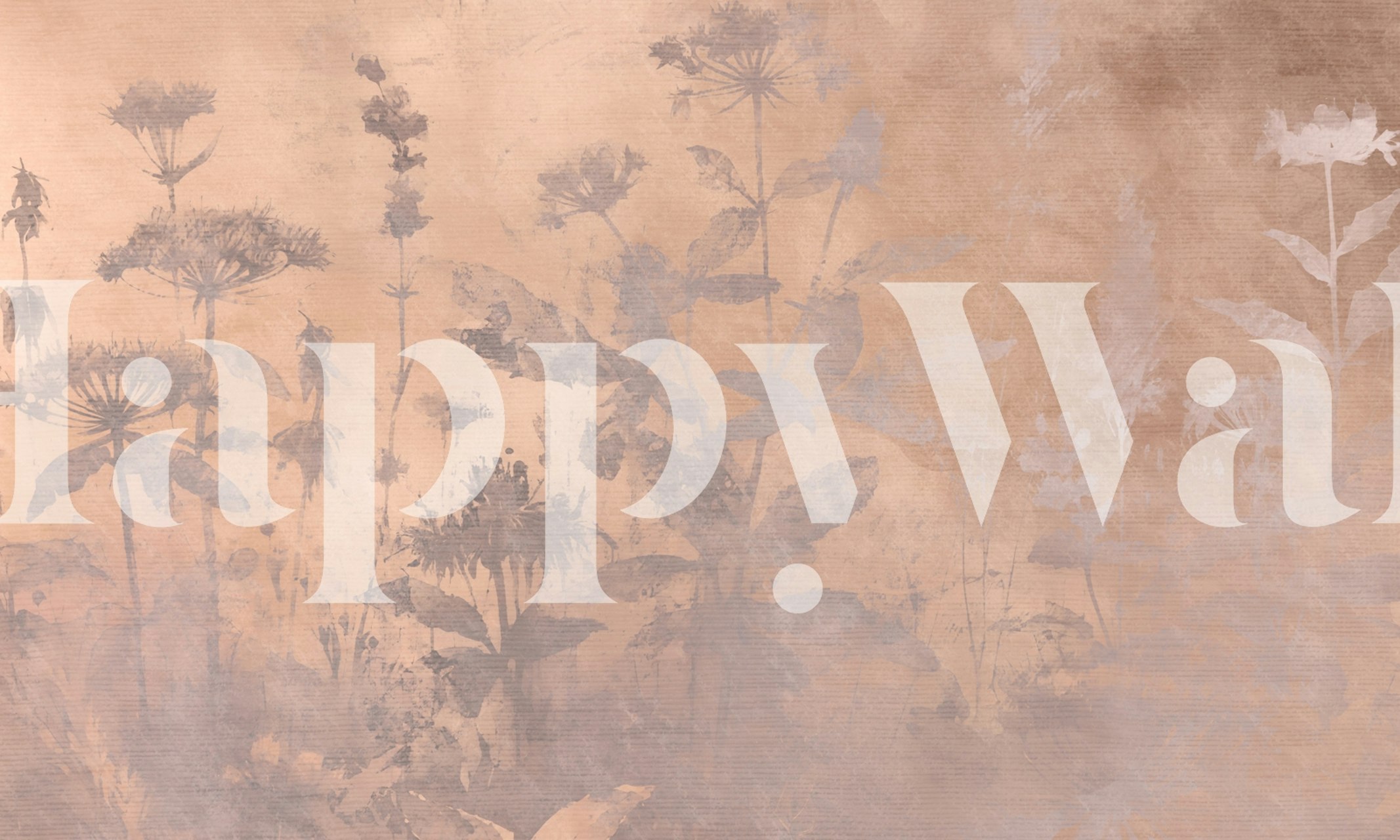 Floral tapetdesign i et rum