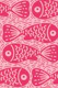 Red and Pink Block Print Doodle Fish