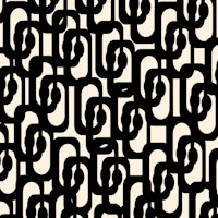 Mid Century Modern Loops Black and Cream wallpaper
