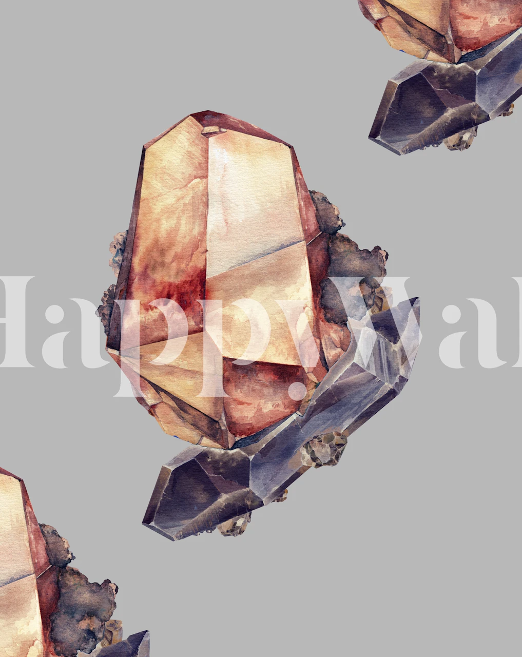 Brown and gray mineral pattern wallpaper