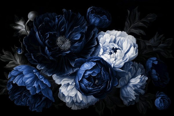 Moody Opulent Baroque Night Flowers Garden 2