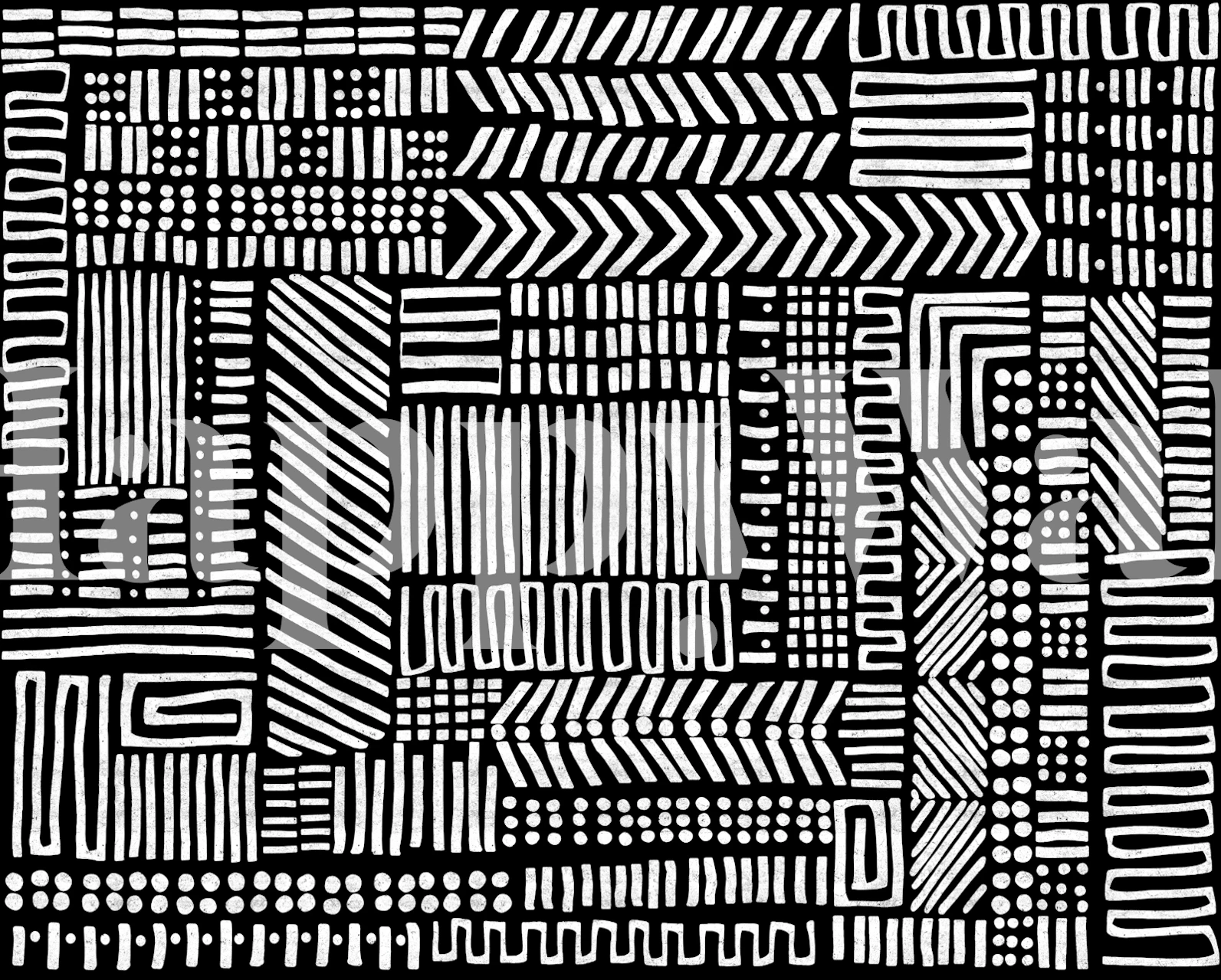 Geometric line patterns in black and white wallpaper