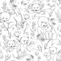 Sketchy Bear papel de parede