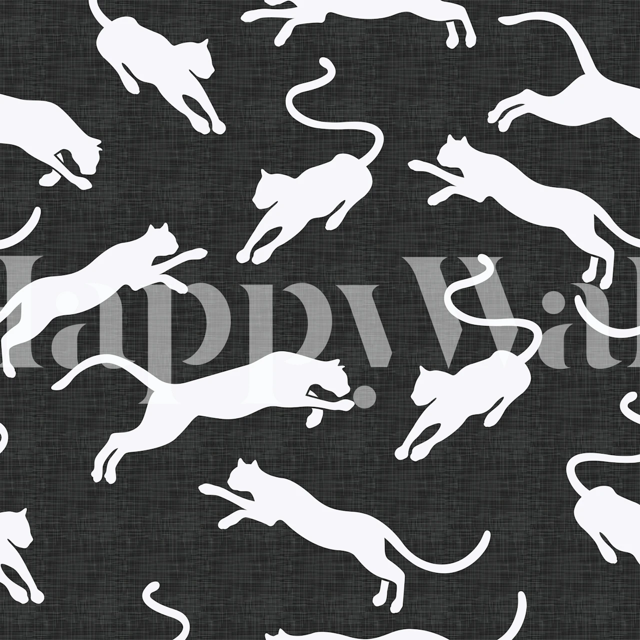 White panthers wallpaper in a modern room
