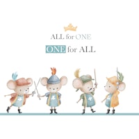 All for One, One for All Musketeers on White papel de parede
