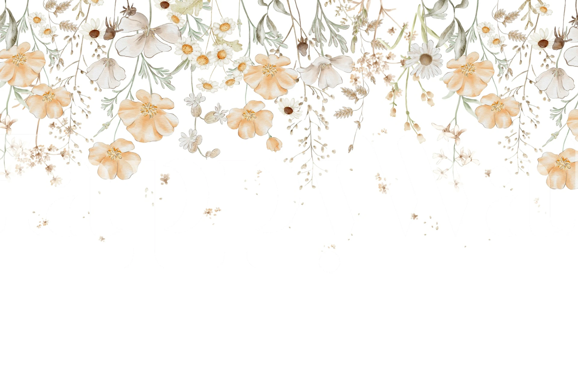 Delicate flower adornment wallpaper in room