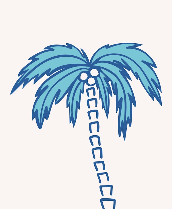 Tropical Palm Oasis blue turquoise