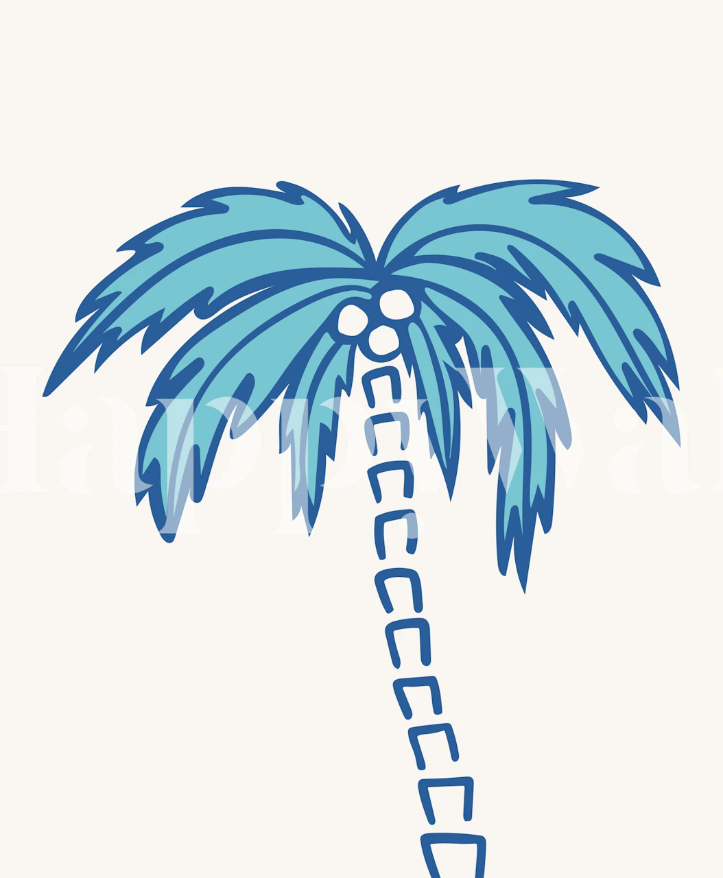 Tropical Palm Oasis Tapete in einem Raum