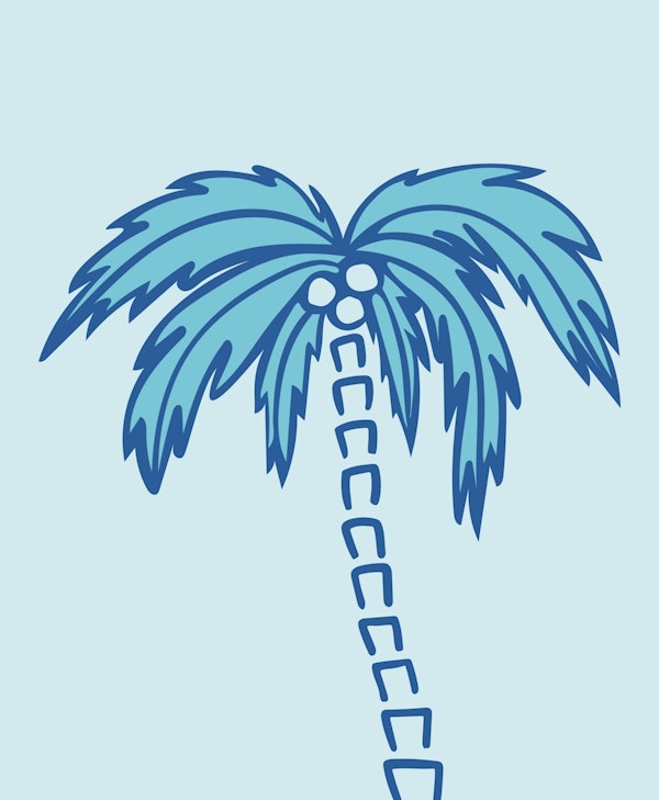 Tropical Palm Oasis light blue turquoise