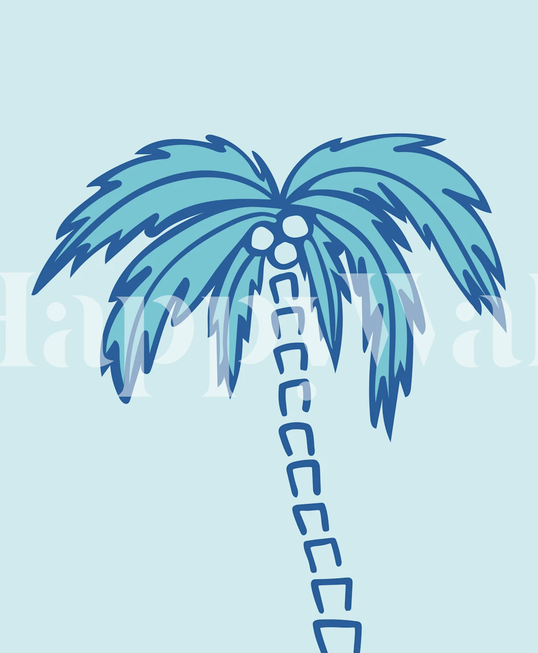 Tropical Palm Oasis wallpaper in a room