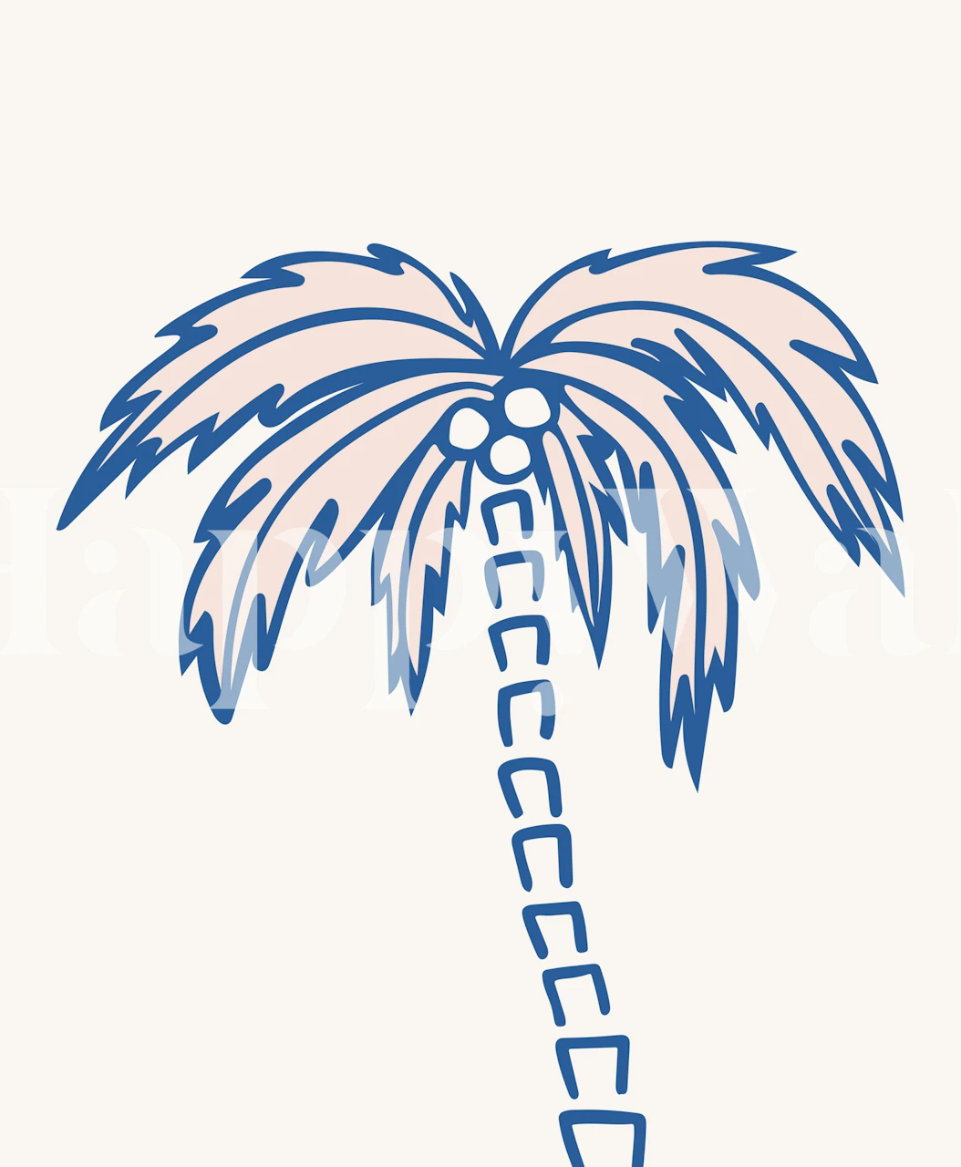 Tropical Palm Oasis blue rose tapet i et rom