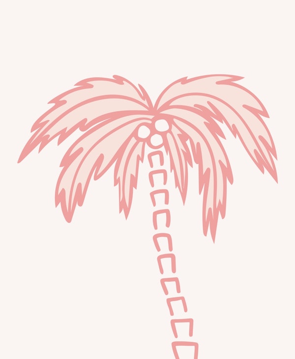 Tropical Palm Oasis rose coral