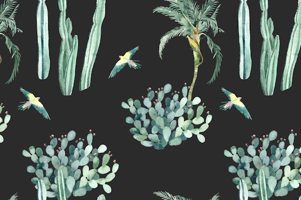 Cactus & Exotic Birds – Tropical Scene