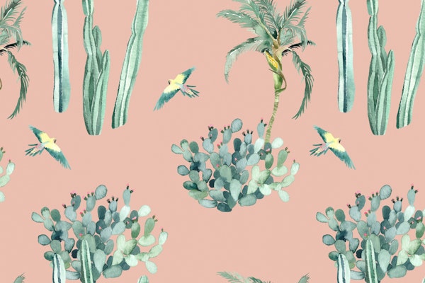 Parrots & Cacti – Watercolor Design