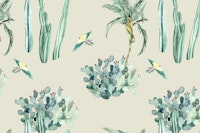 Desert Cactus & Tropical Birds tapete