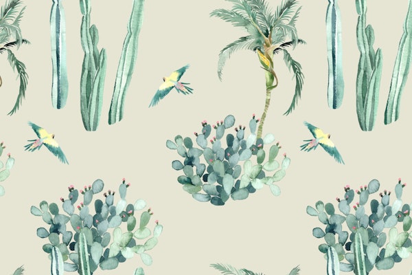 Desert Cactus & Tropical Birds