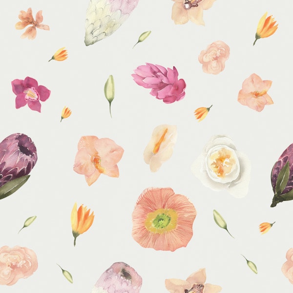 Bright Exotic Blooms Pattern