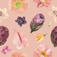 Vibrant Tropical Blossoms Pattern tapet